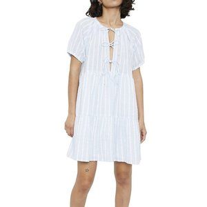 Olympia Striped Tie-Front Babydoll Dress